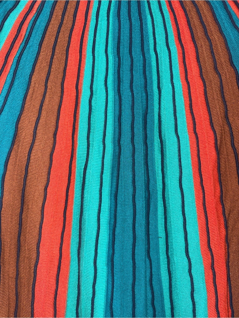 Ruby Rd. Teal, Rust & Brown Striped Rib-Knit Long Sleeve Top - Picture 2 of 4